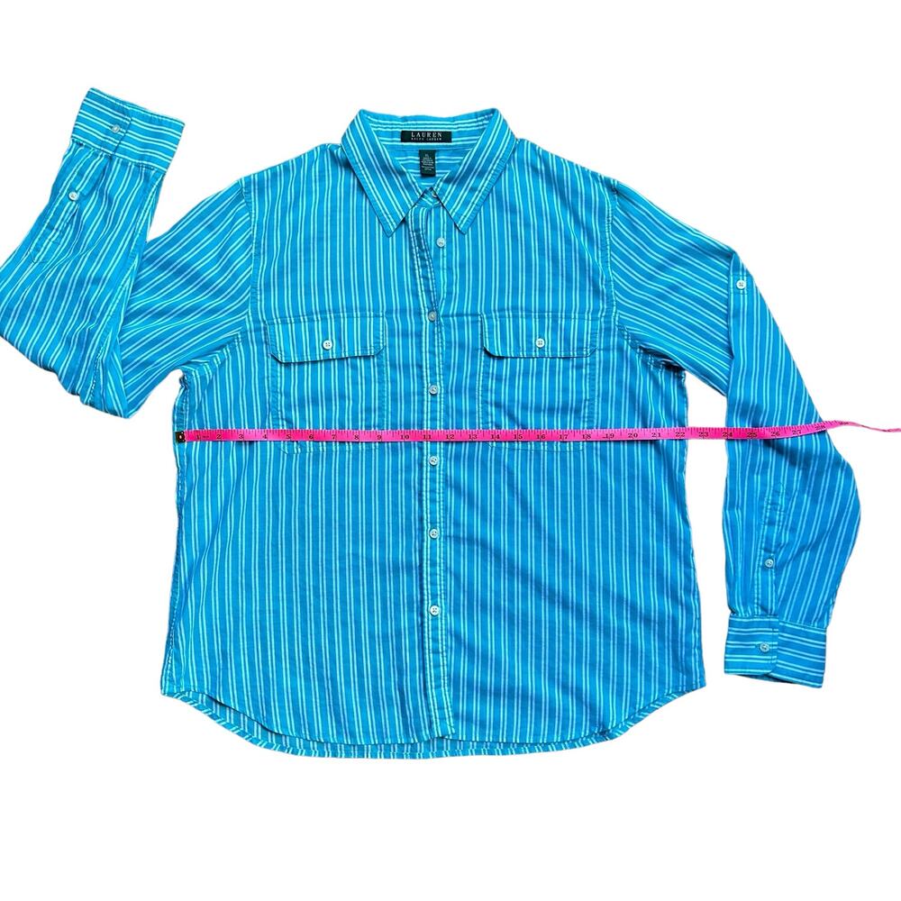 Lightweight Button Down Nautical Summer Blouse Ra… - image 2